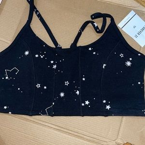 Forever 21 cropped cami, size S, black/white